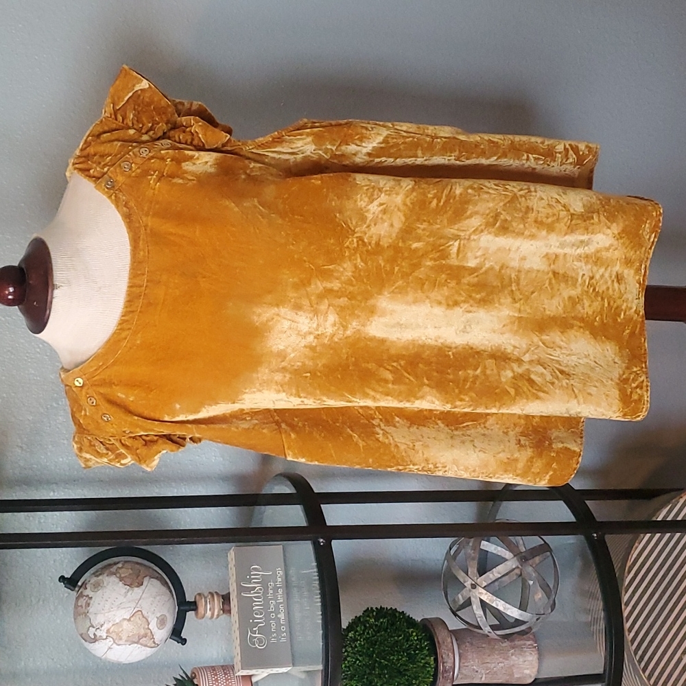 Mustard colored velvet top
